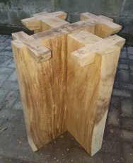PP-LEG-DT_S-FW_X Pied de table en bois de SUAR pour table à diner - modèle "Bois Massif en croix"