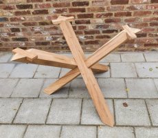 PP-LEG-DT_S-MA Pieds de table en bois de SUAR pour table à diner - modèle "Matrix en Bois