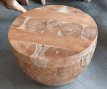 Table basse "Laminasi Rond" en bois de teck