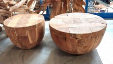 Coffee table "Laminasi Round" in teak wood